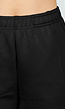 Zwarte Wide Leg Joggingbroek met Elastische Taille en Stretch