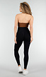 Bruine Wrap Halter Crop Top met Open Rug en Push Up Pads