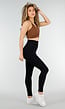 Bruine Wrap Halter Crop Top met Open Rug en Push Up Pads