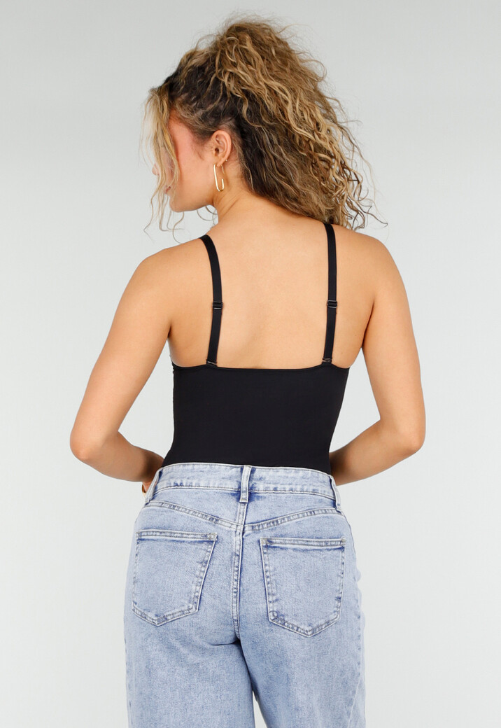Zwarte Corrigerende Stringbody