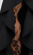 Zwarte Wide Leg Broek met Ruffle Detail en Kant Split