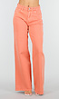 Oranje Denim Wide Leg Jeans met Hoge Taille en Stretch