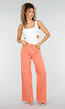 Oranje Denim Wide Leg Jeans met Hoge Taille en Stretch