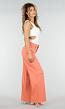 Oranje Denim Wide Leg Jeans met Hoge Taille en Stretch