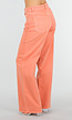 Oranje Denim Wide Leg Jeans met Hoge Taille en Stretch