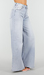 Lichtblauwe Extra Wide Leg Jeans met High Waist en Stretch