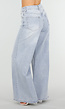 Lichtblauwe Extra Wide Leg Jeans met High Waist en Stretch