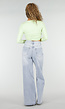 Lichtblauwe Extra Wide Leg Jeans met High Waist en Stretch