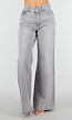 Grijze Extra Wide Leg Jeans met Hoge Taille en Rechte Pijpen