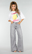 Grijze Extra Wide Leg Jeans met Hoge Taille en Rechte Pijpen