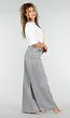 Grijze Extra Wide Leg Jeans met Hoge Taille en Rechte Pijpen