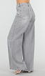 Grijze Extra Wide Leg Jeans met Hoge Taille en Rechte Pijpen