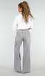 Grijze Extra Wide Leg Jeans met Hoge Taille en Rechte Pijpen