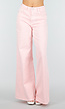 Lichtroze Extra Wide Leg Jeans met Hoge Taille en Rechte Pijpen
