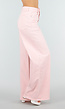 Lichtroze Extra Wide Leg Jeans met Hoge Taille en Rechte Pijpen