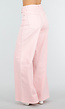 Lichtroze Extra Wide Leg Jeans met Hoge Taille en Rechte Pijpen