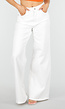 Witte Denim Extra Wide Leg Jeans met Hoge Taille en Stretch