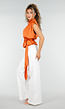 Witte Denim Extra Wide Leg Jeans met Hoge Taille en Stretch