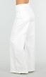 Witte Denim Extra Wide Leg Jeans met Hoge Taille en Stretch