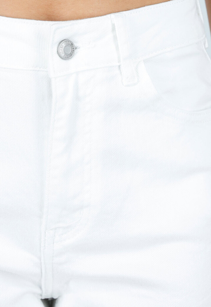 Witte Denim Extra Wide Leg Jeans met Hoge Taille en Stretch