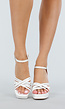 Witte Plateau Sandalen met Blokhak en Dunne Bandjes
