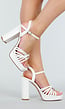 Witte Plateau Sandalen met Blokhak en Dunne Bandjes