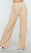 High Waist Beige Soepele Pantalon