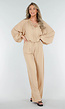 High Waist Beige Soepele Pantalon