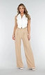 High Waist Beige Soepele Pantalon