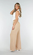 High Waist Beige Soepele Pantalon