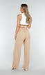 High Waist Beige Soepele Pantalon