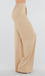 High Waist Beige Linnen Look Tall Broek met Tailleband