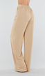 High Waist Beige Linnen Look Tall Broek met Tailleband