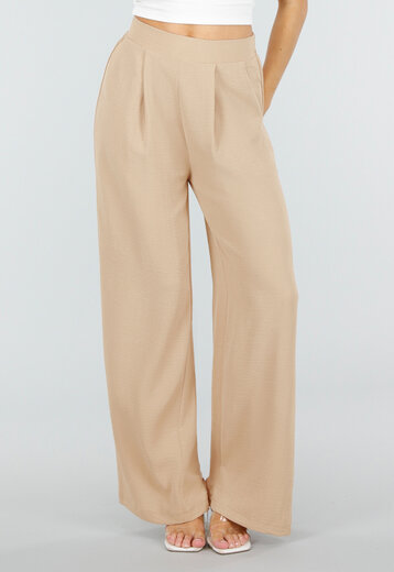 Beige Linnenlook Petite Pantalon