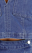 Blauwe Denim Set met Cropped Top en Overslag Skort