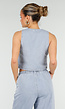 Lichtblauwe Denim Set met Gilet Top en Wijde Broek