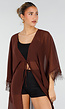 Bruine Kimono met Halflange Mouwen en Franjes