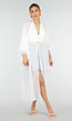 Witte Kimono met Halflange Mouwen Franjes en Striksluiting