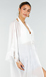 Witte Kimono met Halflange Mouwen Franjes en Striksluiting
