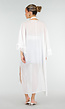 Witte Kimono met Halflange Mouwen Franjes en Striksluiting