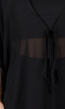 Zwarte Kimono met Halflange Mouwen en Franjes
