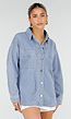 Lichtblauwe Denim Blouse met Lange Mouwen en Borstzakken