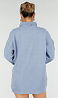 Lichtblauwe Denim Blouse met Lange Mouwen en Borstzakken