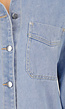 Lichtblauwe Denim Blouse met Lange Mouwen en Borstzakken