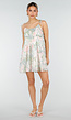 Pastel Bloemenprint Jurk met Spaghettibandjes en Ruches
