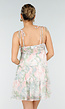 Pastel Bloemenprint Jurk met Spaghettibandjes en Ruches