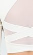Beige Stretch Crop Top met Lange Mouwen en Pads