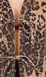 Bruine Denim Leopard Print Top met Striksluiting en Mouwloos Model