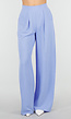 Lavendel Wide Leg Broek met Elastische Taille en Plooien