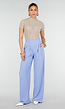 Lavendel Wide Leg Broek met Elastische Taille en Plooien